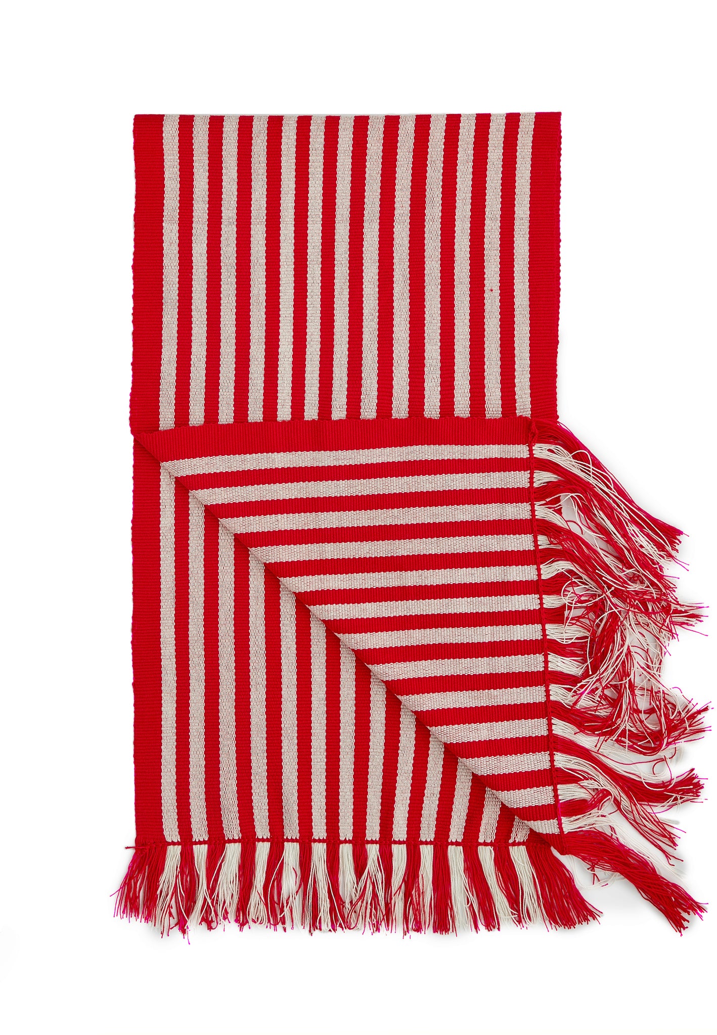 Red Striped Loom Table Runner