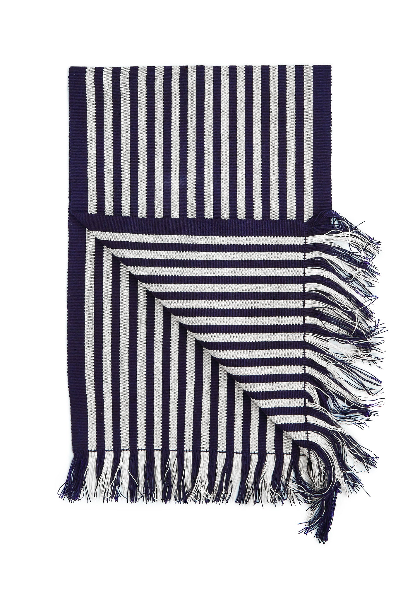 Black Striped Loom Table Runner